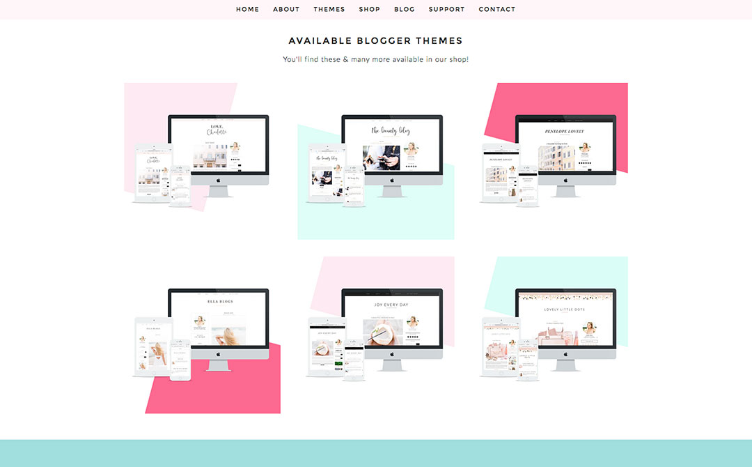 Available themes for Blogger by Get Polished
