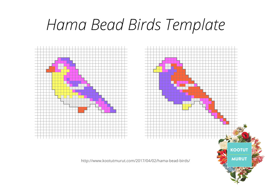 Hama bead birds template