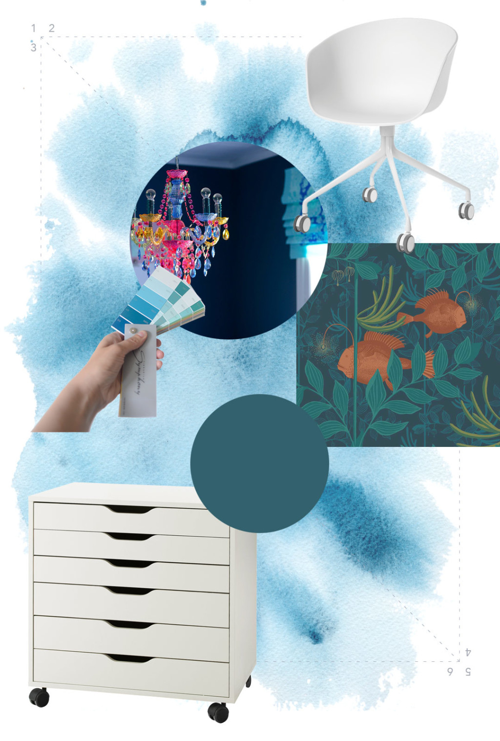 Työhuoneen moodboard